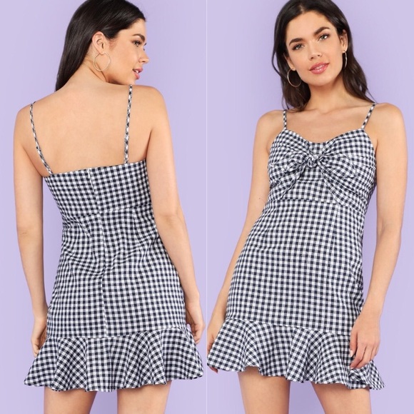 🎉3X HP🎉Gingham Bow Ruffle Dress - Picture 4 of 4